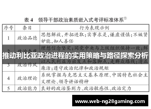 推动利比亚政治进程的实用策略与路径探索分析