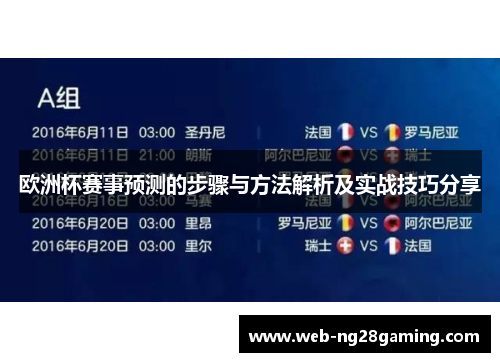 欧洲杯赛事预测的步骤与方法解析及实战技巧分享